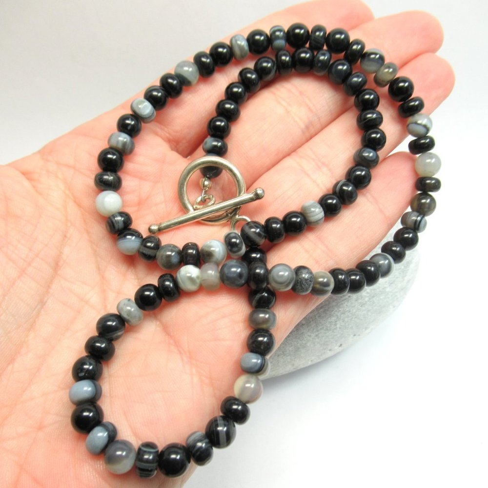 Black Lace Agate necklace
